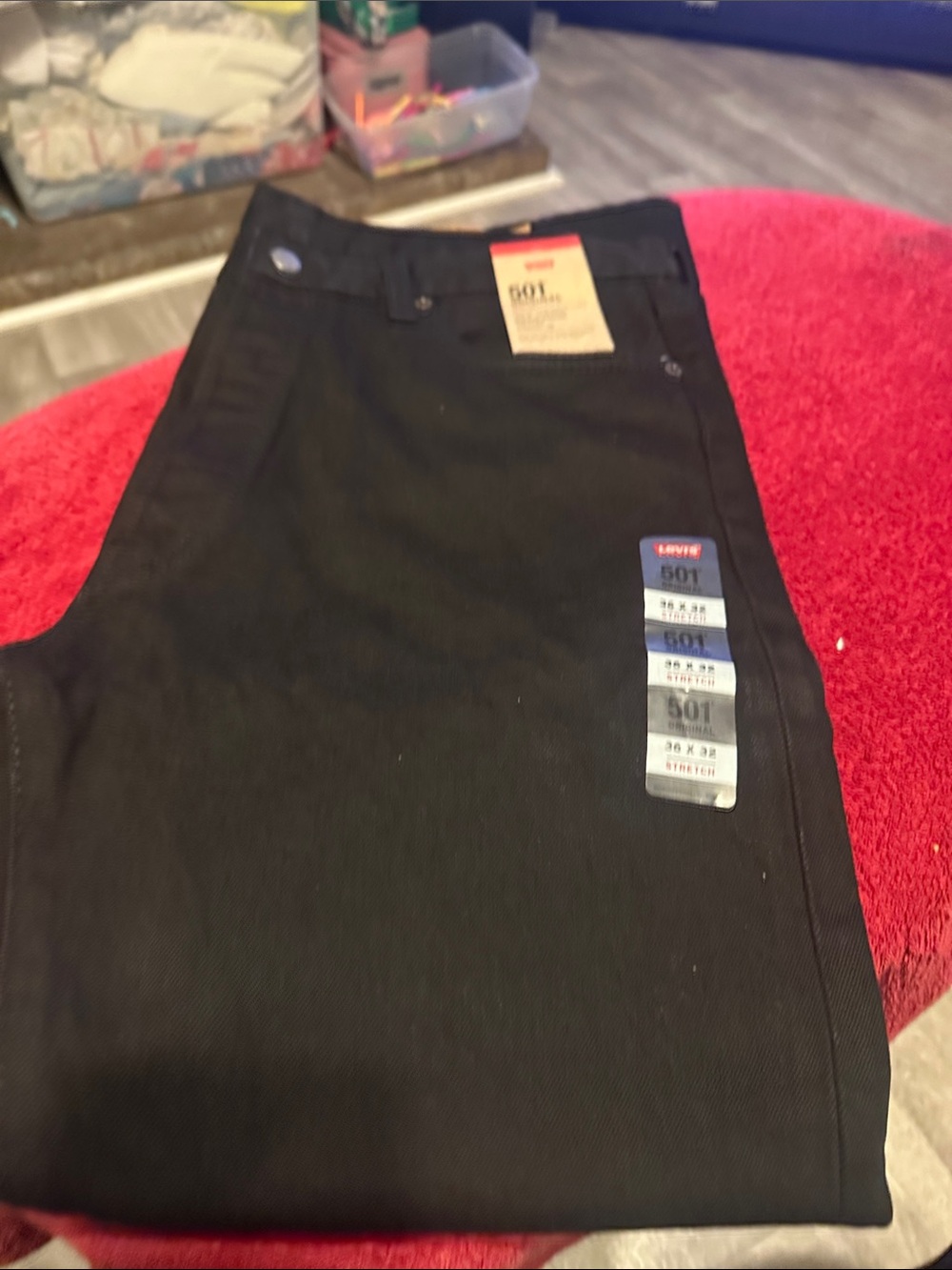 Levi's Black 501 Straight Jeans